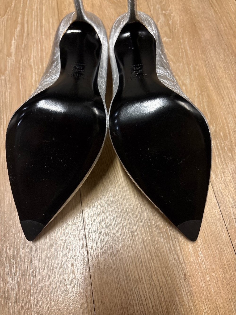 STUART WEITZMAN silver foil heels NEW IN BOX 12W - Picture 6 of 14